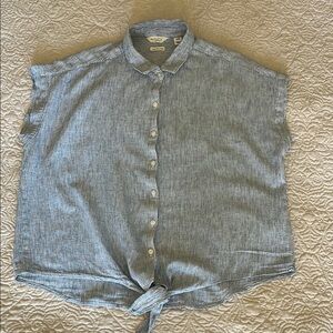 Weatherproof Blue Button-Up Blouse